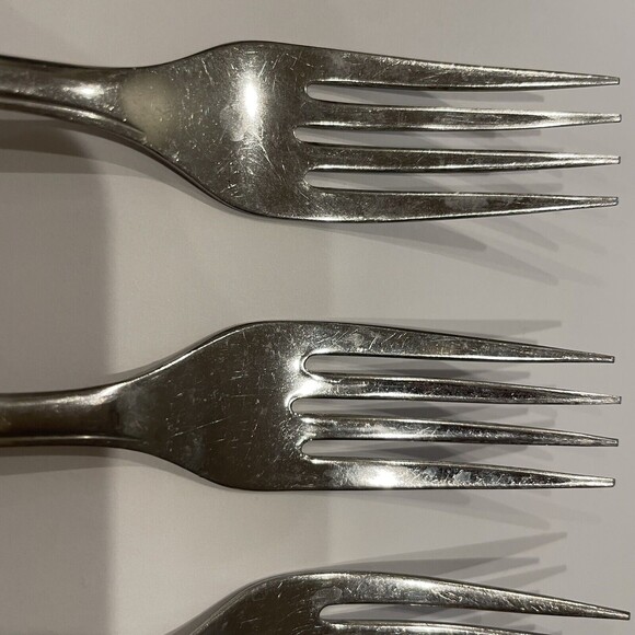 Majesco Stainless Steel Forks 6 7/8" Salad Set of 5 Vintage MCM MJS3 Pattern - Picture 5 of 10